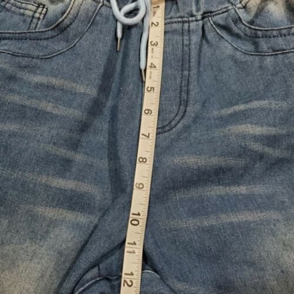 Misslook Drawstring Jeans Relax Fit Denim Pants Medium Wash Fading Size Small - Picture 5 of 8